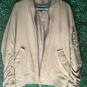 Stylish Pacsun Tan Bomber Jacket